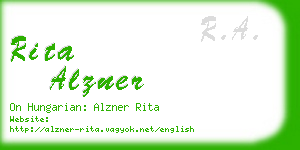 rita alzner business card